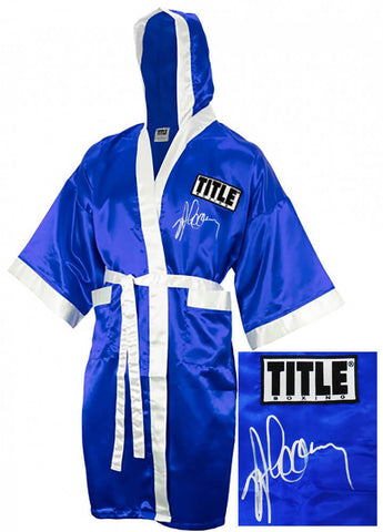Gerry Cooney Signed Signed Title Blue Boxing Robe - (SCHWARTZ SPORTS COA)