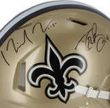 Drew Brees & Michael Thomas New Orleans Saints Signed Riddell Speed Helmet