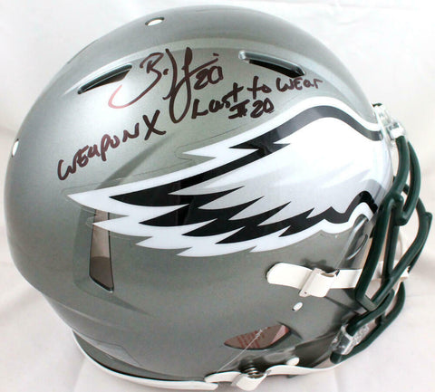 Brian Dawkins Signed Eagles F/S Flash Speed Authentic Helmet w/2 insc.-BAW Holo