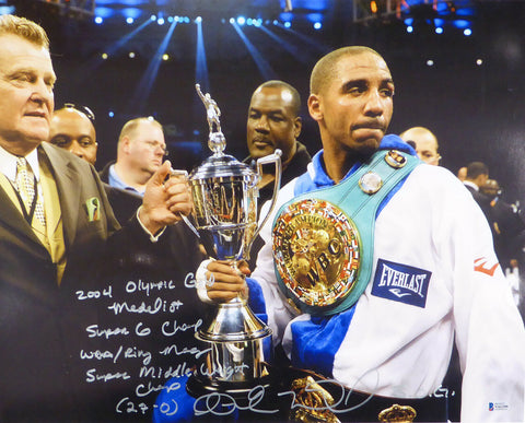 Andre Ward Authentic Autographed Signed 16x20 Photo With Stats Beckett V61299