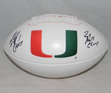 RUSSELL MARYLAND AUTOGRAPHED SIGNED MIAMI HURRICANES WHITE LOGO FOOTBALL JSA
