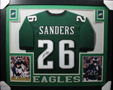 MILES SANDERS (Eagles green SKYLINE) Signed Autographed Framed Jersey JSA