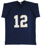Notre Dame Ian Book Authentic Signed Navy Blue Pro Style Jersey BAS Witnessed