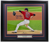 Shane Bieber Signed Framed 16x20 Cleveland Indians Photo 2020 AL CY Young BAS