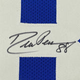 Autographed/Signed DREW PEARSON Dallas Blue Football Jersey JSA COA Auto