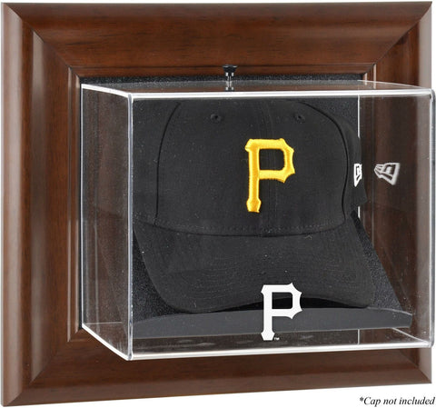 Pittsburgh Pirates (2014-Present) Brown Framed Wall-Mounted Logo Cap Case