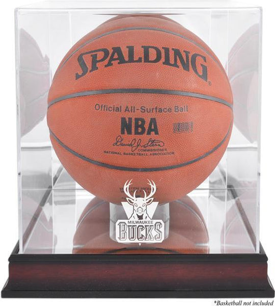 Milwaukee Bucks (2006-2014) Basketball Display Case w/Mirrored Back