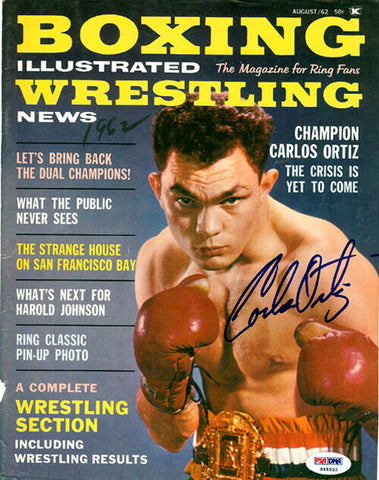 Carlos Ortiz Autographed Boxing Illustrated Magazine Cover PSA/DNA #S48533