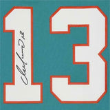 Framed Dan Marino Miami Dolphins Autographed Mitchell & Ness Teal Replica Jersey