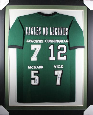 VICK MCNABB 4X (Eagles QB green TOWER) Signed Autographed Framed Jersey Beckett