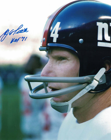 YA Tittle Autographed/Signed New York Giants 8x10 Photo HOF 27968