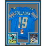 Framed Autographed/Signed KENNY GOLLADAY 33x42 Detroit Blue Jersey JSA COA