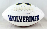Ty Law Autographed Michigan Wolverines Logo Football - Beckett Auth *Black
