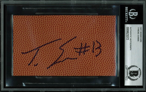 Kings Tyreke Evans Authentic Signed 3x5 Basketball Cut Signature BAS Slabbed