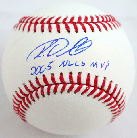 Roy Oswalt Autographed Rawlings OML Baseball w/05 NLCS MVP- JSA W *Blue