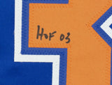 Grant Fuhr Signed Custom Blue Hockey Jersey HOF 03 Inscription JSA