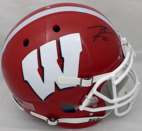RUSSELL WILSON AUTOGRAPHED RED WISCONSIN FULL SIZE AUTHENTIC HELMET RW 178964