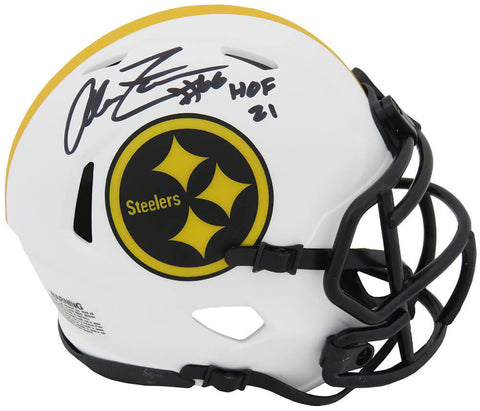Alan Faneca Signed Steelers LUNAR Eclipse Riddell Mini Helmet w/HOF'21 -(SS COA)