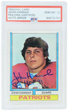 John Hannah autographed Patriots 1974 Topps RC Card #383 w/HOF'91 (PSA- Auto 10)