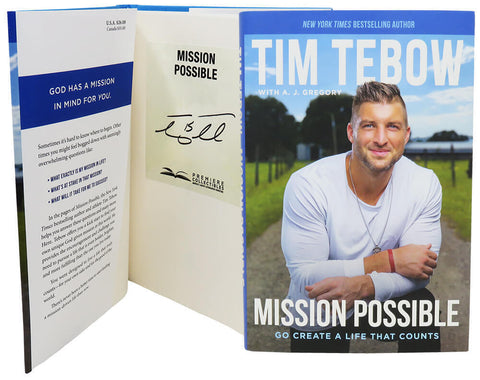 Tim Tebow Signed Mission Possible Hard Cover Book - (SCHWARTZ COA)