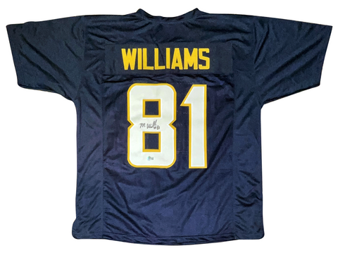 MIKE WILLIAMS SIGNED LOS ANGELES CHARGERS #81 NAVY JERSEY BECKETT
