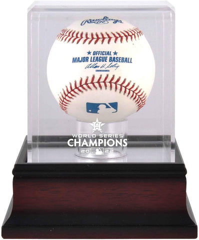 Houston Astros 2022 WS Champs Mahogany Logo Baseball Display Case