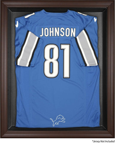Detroit Lions Brown Framed Logo Jersey Display Case Authentic