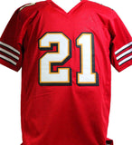 Frank Gore Autographed Red W/ Black & Gold Pro Style Jersey- Beckett W *Black