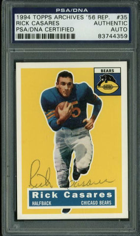Bears Rick Casares Signed Card 1994 Topps Archives '56 Rep. #35 PSA/DNA Slabbed