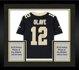 Framed Chris Olave New Orleans Saints Autographed Black Nike Limited Jersey