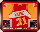 Dominique Wilkins Signed Atlanta Hawks 35x43 Custom Framed Jersey (PSA COA)