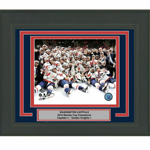 Framed WASHINGTON CAPITALS Team 2018 Stanley Cup Champions 8x10 Photo Matted #1
