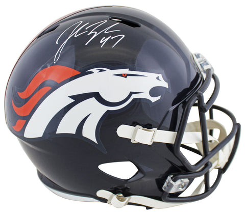 Broncos John Lynch Authentic Signed Full Size Speed Rep Helmet BAS Witnessed