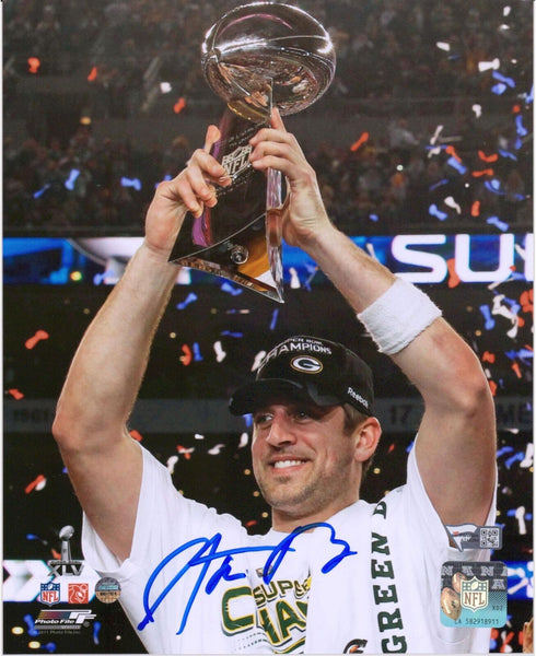 Aaron Rodgers Green Bay Packers Signed 8x10 Super Bowl XLV Photo