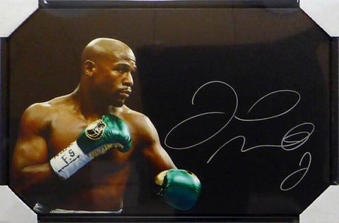 FLOYD MAYWEATHER JR. AUTOGRAPHED SIGNED FRAMED 20X30 CANVAS PHOTO BECKETT 129107