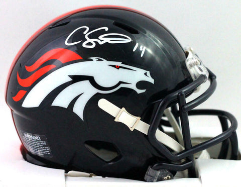 Courtland Sutton Autographed Denver Broncos Speed Mini Helmet- JSA W Auth *White