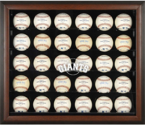 Giants Logo Brown Framed 30-Ball Display Case - Fanatics