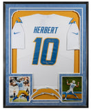 JUSTIN HERBERT Autographed "2020 OROY" Chargers Framed Nike Jersey FANATICS