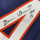Framed Autographed/Signed Brian Urlacher HOF 18 Chicago Blue Jersey BAS COA
