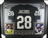Josh Jacobs Autographed/Signed Pro Style Framed Black XL Jersey Beckett 36194
