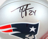 Ty Law Autographed New England Patriots Mini Helmet-Beckett W Hologram *Black