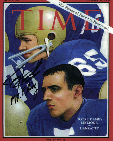 Terry Hanratty Autographed Notre Dame Fighting Irish Time 8x10 Photo 27835