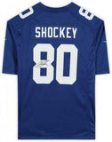 Framed Jeremy Shockey New York Giants Autographed Blue Nike Game Jersey