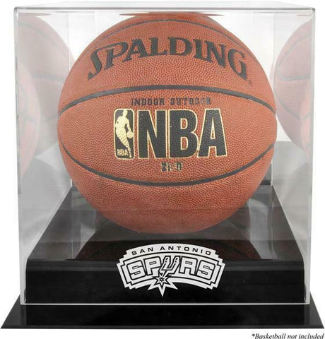SA Spurs (2002-2017) Blackbase Basketball Display Case w/Mirrored Back