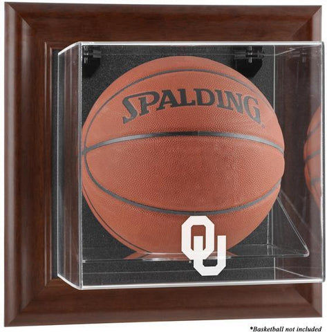 Oklahoma Sooners Brown Framed Wall-Mountable Basketball Display Case