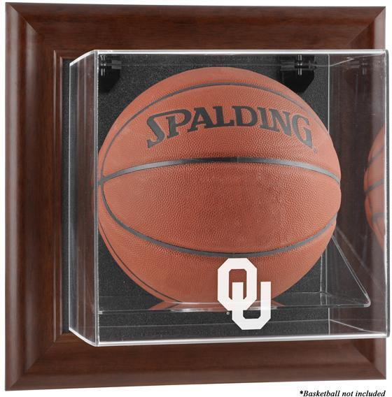 Oklahoma Sooners Brown Framed Wall-Mountable Basketball Display Case