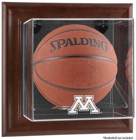 Minnesota Brown Framed Wall-Mountable Basketball Display Case