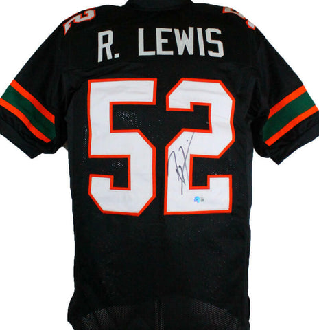 Ray Lewis Autographed Black College Style Jersey-Beckett W Hologram *Black