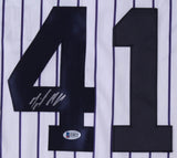 Miguel Andujar Signed New York Yankees Pinstriped Home Jersey (Beckett COA) 3.B