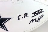 Larry Brown Autographed Dallas Cowboys Logo Football W/ SB MVP- Beckett W *Black